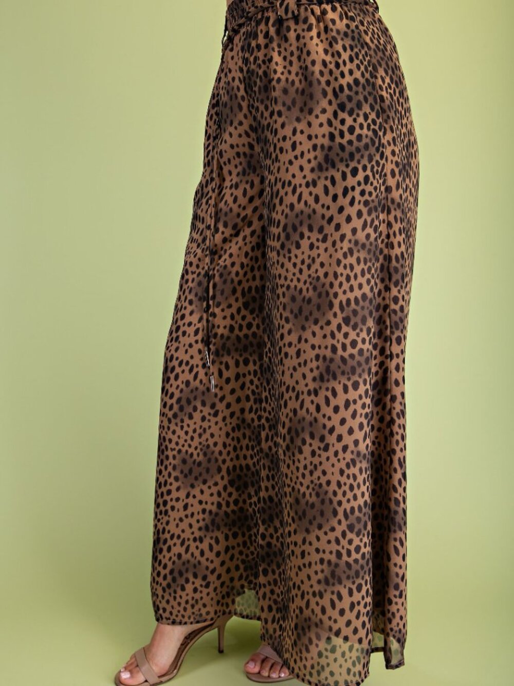 GiGio's Women Cheetah Print Wide Leg Pants - Picture 3 of 6